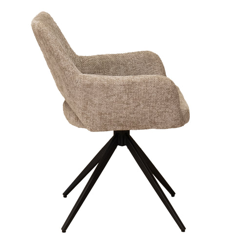 Giga Meubel Eetkamerstoel Josh - Stof/Metaal - Beige - Set van 2 - vtwonen shop