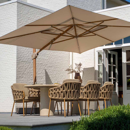 4 Seasons tuinset Biarritz 7-delig amber - Colorado tuintafel 240x105 cm ovaal