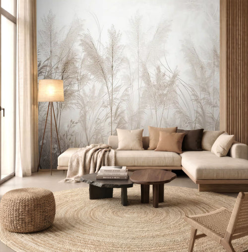 Sanders & Sanders fotobehang bladeren en bloemen beige - 375 x 270 cm - 601441
