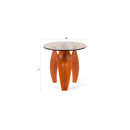Bold Monkey Hactua Bijzettafel Rond 40 cm Glas - Oranje - vtwonen shop