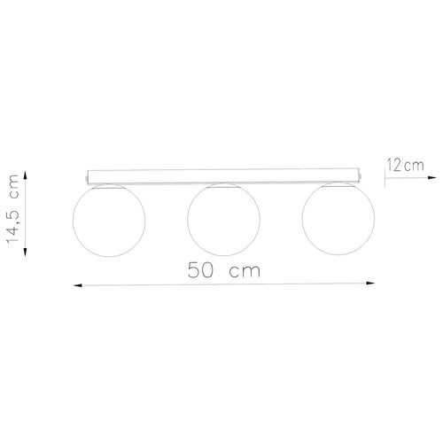 Sollux Lighting Plafondlamp YOLI 3 rode oker - 50x12x14,5cm