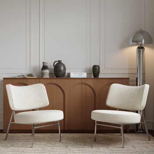 Sia Home - Fauteuil IGGY - Corduroy - Ecru - 60cm - vtwonen shop