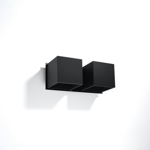 Sollux Lighting Wandlamp QUAD 2 zwart - 26x12x11cm