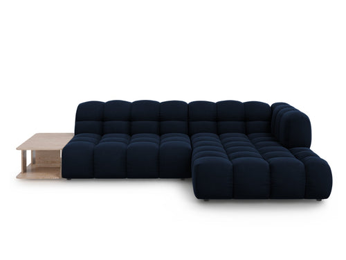 Cosmopolitan Design Modulaire hoekbank rechts Sky 4-zits, flueel, koningsblauw - 162x297x70cm