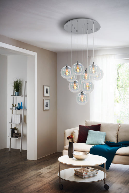 EGLO hanglamp Ariscani 2 - ø 65,5 cm - gekleurd glas - chroom
