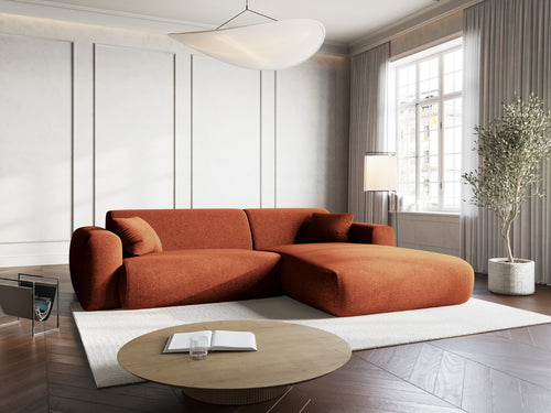 Cosmopolitan Design rechter hoekbank Nolio 4-zits, chenille, terracotta - 170x235x72cm