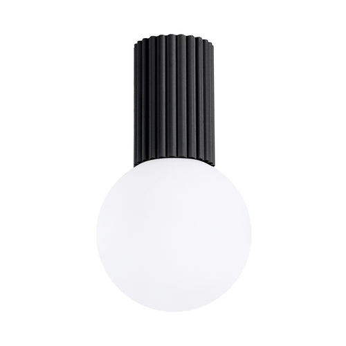 Sollux Lighting Plafondlamp HALO zwart IP44 - 12x12x21cm