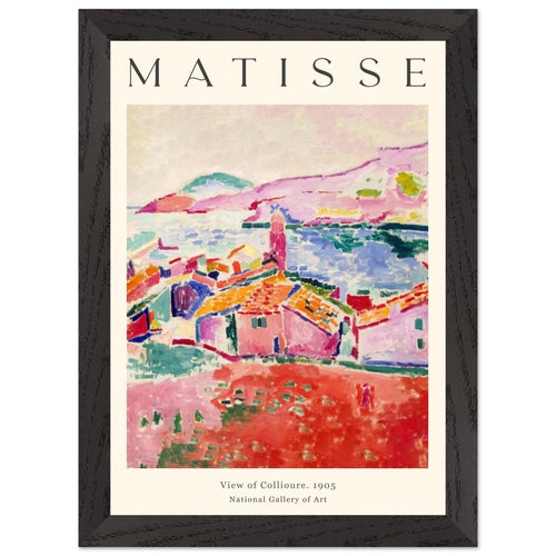 Artfulprints Poster met Lijst Matisse - View of Collioure 1905   - A4 21x29.7 cm - Meerkleurig