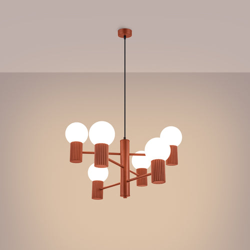 Sollux Lighting Kroonluchter HALO 6 rood ochra - 64x64x230cm