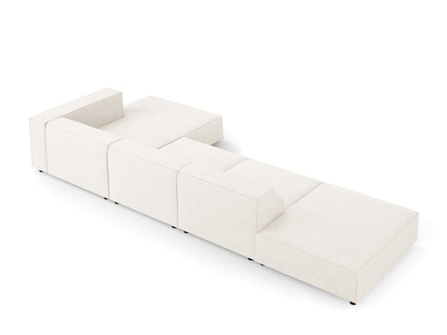 Cosmopolitan Design rechter hoekbank Arendal 5-zits, chenille met ribbeleffect, ivoor - 166x341x70cm