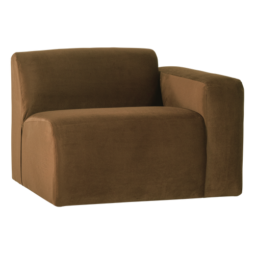 WOOOD 1-zits bank arm rechts Mojo Base - Velvet - Honinggeel - 74x105x97