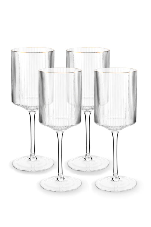 vtwonen Wijnglazen - set van 4 - Gouden Rand - vtwonen shop