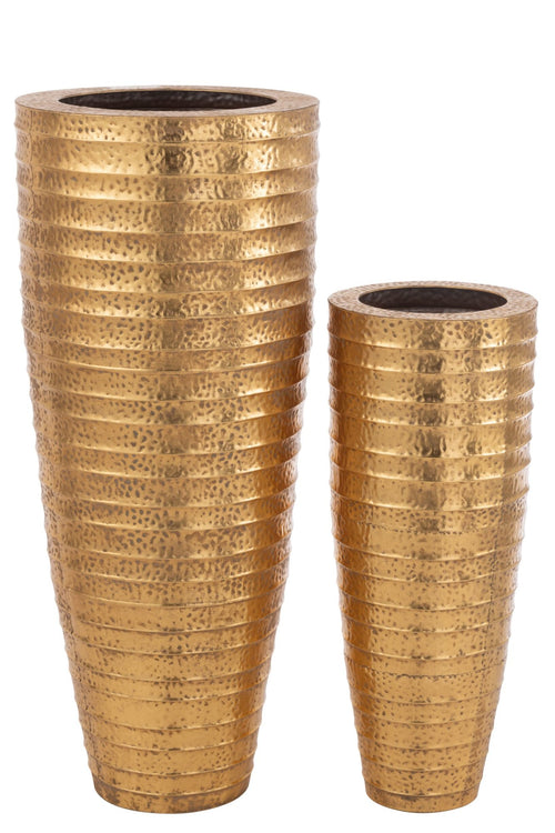J-Line vaas Egypte - metaal - goud - 2 stuks - 122 cm hoog