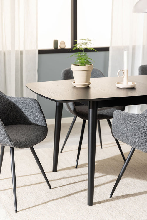 Rebellenclub Eetkamertafel Kristiansand - 180 x 90 cm - Zwart - vtwonen shop