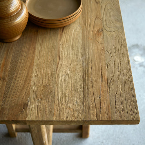 Tikamoon Eettafel van gerecycled massief teakhout voor 6/8 personen - Naturel - vtwonen shop