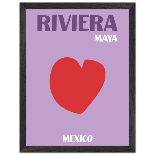Artfulprints Poster met Lijst Mexico - Riviera Maya   - 30x40 cm - Paars