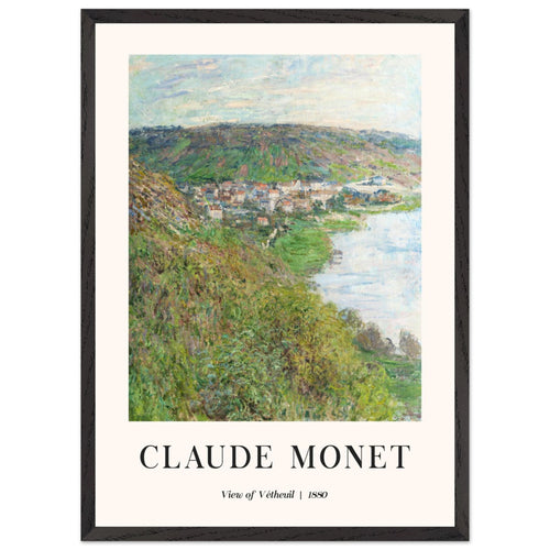 Artfulprints Poster met Lijst Claude Monet - View of Vétheuil   - 50x70 cm - Groen