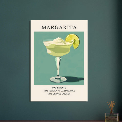 Artfulprints  Margarita cocktail - Ingrediënten   poster 70x100 cm - vtwonen shop