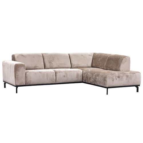 Giga Meubel Hoekbank Monza 3-zits Rechts - Stof/Metaal - Taupe - vtwonen shop