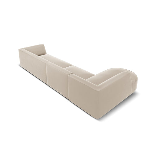 Cosmopolitan Design - Modulaire hoekbank links Siena 5-zits, flueel beige - 180x366x69cm