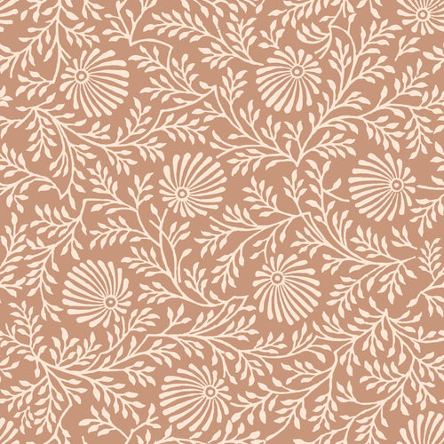 ESTAhome behang vintage bloemen terracotta roze - 50 x 900 cm - 131517 - vtwonen shop