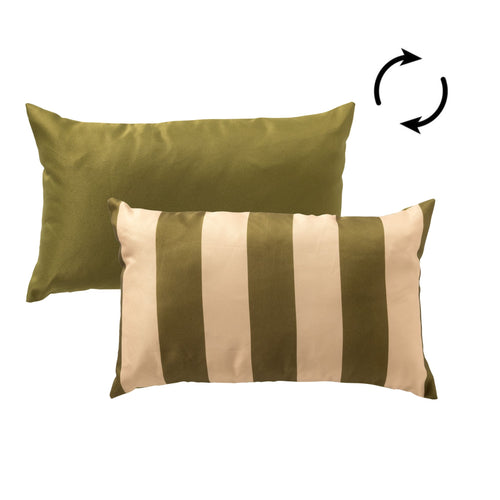 KUSSENSET - 3-delig - Elara Stripes - 45x45 cm, 30x50 cm - inclusief binnenkussens - beige, groen