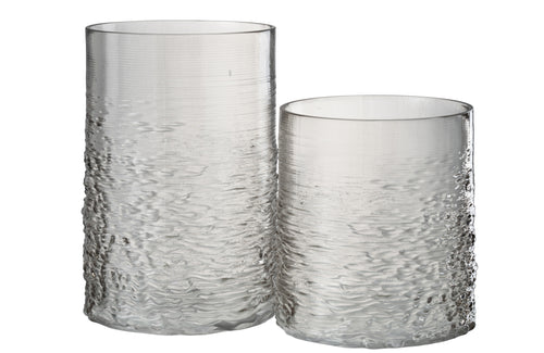 J-Line windlicht Zee - glas - grijs - large - vtwonen shop