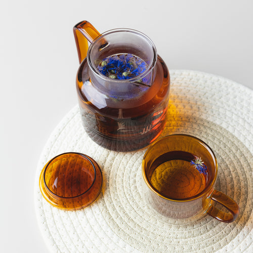 Ona - Theepot 95cl met glazen filter amber Liv