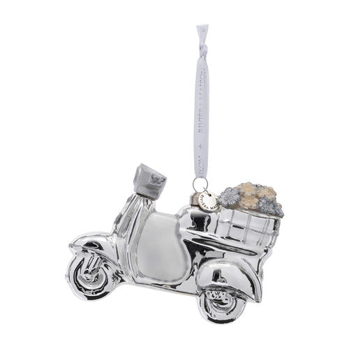 Rivièra Maison RM Limited Flower Scooter Ornament - Glas - Zilver - vtwonen shop