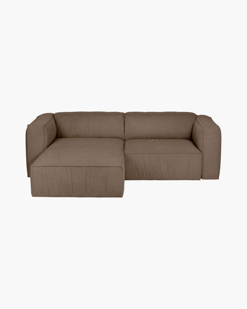 noo.ma Lobi 3-zits hoekslaapbank - Mocha Brown Corduroy, hoek links
