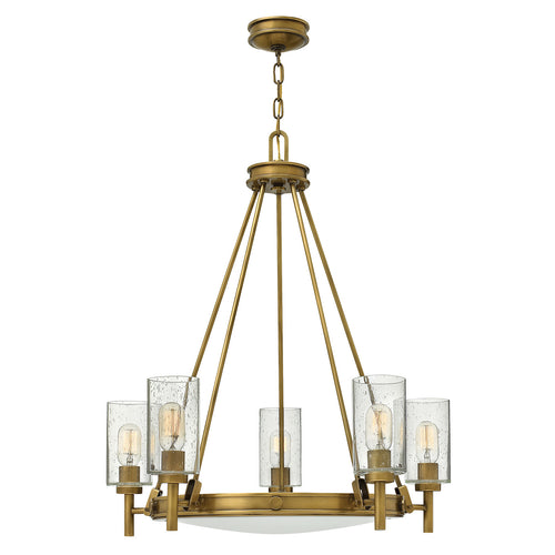 Elstead Collier - 5-lichts multi-arm kroonluchter messing afwerking, E27