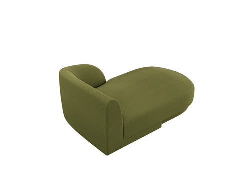 Micadoni rechter chaise longue Miley 2-zits, boucle donker olijfgroen - 156x90x70cm