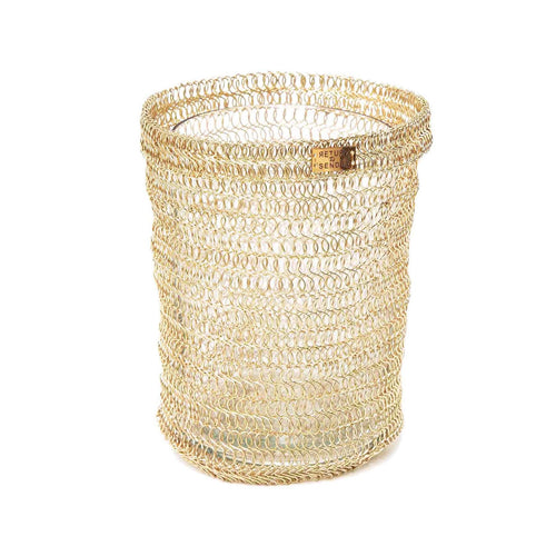 Return to Sender Waxinelichthouder 17 cm goud geweven metaal