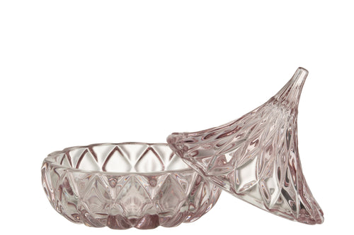 J-Line voorraadpot Puntig Geslepen - glas - roze - vtwonen shop