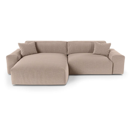 Premium Interiors - Linkerhoekbank CHEER - zacht aanvoelende geweven stof  mol 312cm