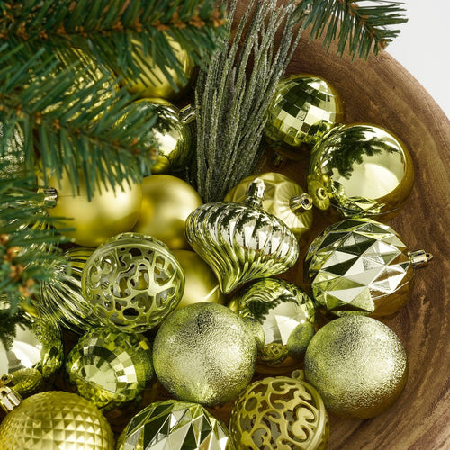 House of Seasons Kerstballen Set - 60 Stuks - Ø7 cm - Onbreekbaar - Lichtgroen