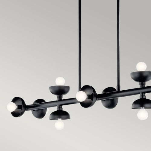 Bar Pendelleuchte Deckenleuchte Modern Satin Schwarz 10x E14