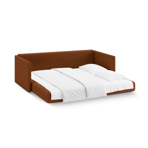 Cosmopolitan Design - Converteerbare bank Shannon 3-zits, structurele stof baksteen - 94x209x87cm