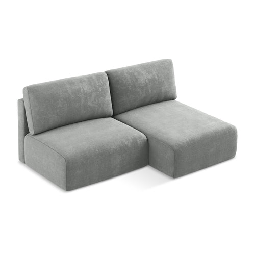 LaMiaSofa hoekbank rechts Ostia - chenille stof - grijs - 210x149x79