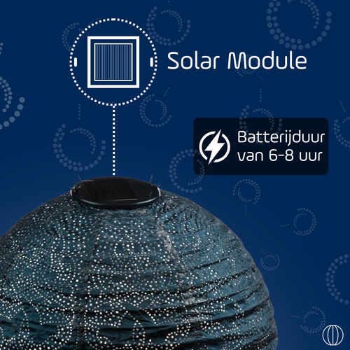 Lumiz solar lampion - marrakesh rond - 30 cm - petrol