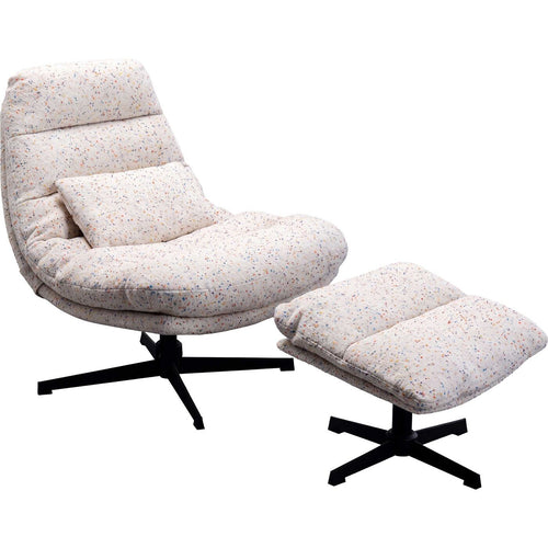 Kare Design Draaifauteuil en Voetsteun Columbia