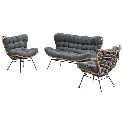 Garden Impressions loungeset Melfort natural rotan - 3-delig - vtwonen shop