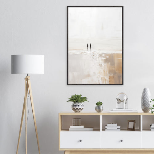 Artfulprints Poster met Lijst Abstract - Silhouettes 2   - 30x40 cm - Wit