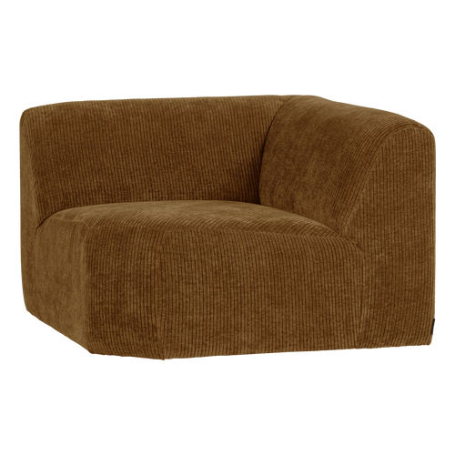 WOOOD hoekelement recht Mojo Base - Ribstof - Honinggeel - 74x105x105