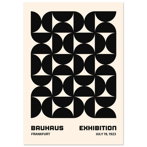 Artfulprints Poster met Lijst Bauhaus - 19 juli 1923 zwart   - 70x100 cm - Zwart / Wit