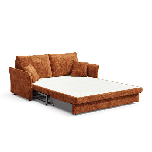 Premium Interiors - Slaapbank CHERY - getextureerd fluweel terracotta 176.5cm