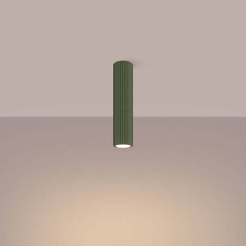 Sollux Lighting Plafondlamp KARBON 30 olijfgroen - 6,5x6,5x30cm