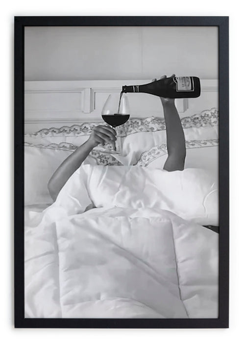 Zwarte lijst met kader 40x30 wijn wakker - vtwonen shop