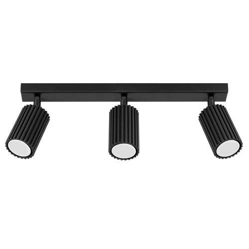 Sollux Lighting Plafondlamp KARBON 3L zwart - 45x6,5x16,5cm