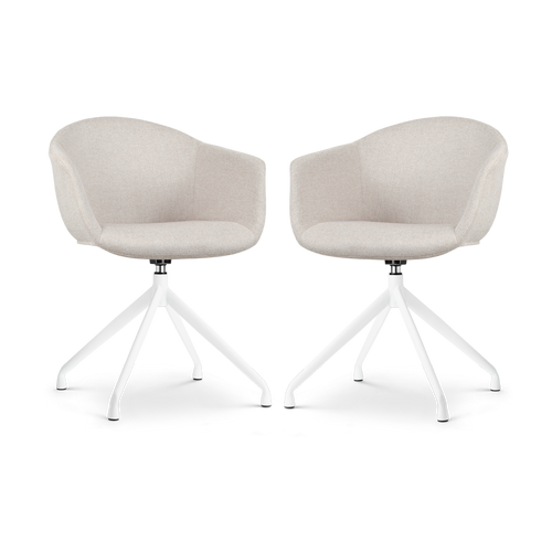 Nolon Nola-Otis Draaibare Eetkamerstoelen Set - Beige - Wit - vtwonen shop